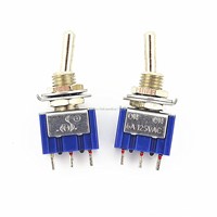 1Pcs ON-OFF-ON 3 Pin 3 Position Mini Latching Toggle Switch AC 125V/6A 250V/3A