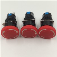 Factory Directly Wholesale Hot 16mm Mushroom emergency stop e-stop switch 3 pins NO+NC