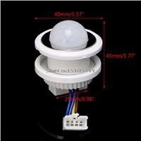 40mm LED PIR Detector Infrared Motion Sensor Switch With Time Delay Adjustable #G205M# Best Quality