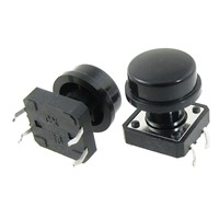 Promotion! 10pcs Momentary Tact Tactile Push Button Switch 12x12x12mm 4 Pin w Cap