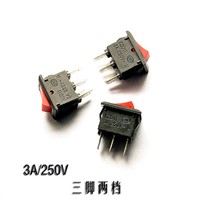 10PCS 2 files 3 Pin small red rocker switch rocker switch power switch 3A 250V