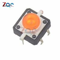 5PCS 1 set 12X12X7.3 Tactile Push Button Switch Momentary Tact LED 5 Color 12X12X7.3mm 12*12*7.3mm