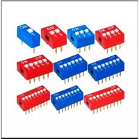1P 2 3 4 5 6 7 8 9 12 bits 2.54mm DIP switch / digital switch / toggle switch red and blue