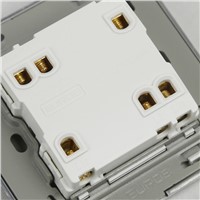 E9 Series Brushed Stainless Steel Gold Wall Switch With fluorescence 2 Gang Double Control Switch Socket Panel