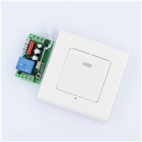 AC 220V 1CH 10A Relay Receiver + Transmitter Bed Room Hall LED Lamp Light Bulb Remote Control Switch + Wall Transmitter