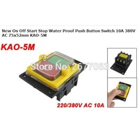 New On Off Start Stop Water Proof Push Button Switch 10A 380V AC 75x52mm KAO-5M