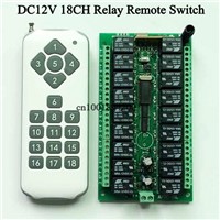DC 12V 18CH Relay Remote Switch 18 Relay Receiver 18 Button Remote Transmitter Contact RX TX ASK Light Lamp Smart Home Wireless