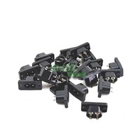 IEC320 C8 Black 2 Terminal Power Plug Inlet Socket AC 250V 2.5A  20 Pcs