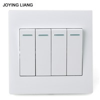 JOYING LIANG Classic 86 Type Four-gang Two-way Wall Switch White PC Panel 86mm 4gang/ 2way Socket Switch