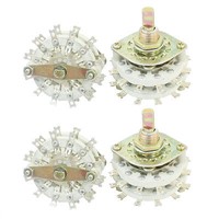 4PCS 6P3T 6 Pole 3 Way Dual Deck 24 Pins Band Channael Rotary Switches