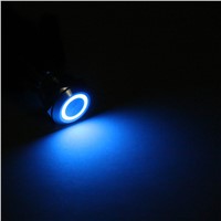 Areyourshop Push Button Switch Mini 4 Pin 12mm Blue/Green/Red LED Metal Push Button Momentary Switch