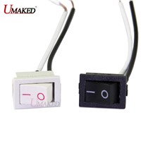 3A Switches with wire, White/ black color swiches for lamp, On/Off rectangle switches