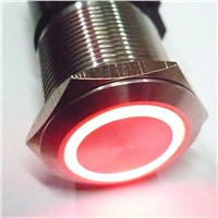 12mm 3V Red/Blue Metal Momentary Push Button Switch PC Start Button LED Stainless Steel Waterproof Car Auto Engine Switch