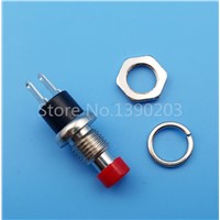 50Pcs Red Cap 7mm Mini Lockless Momentary ON/OFF 2 Pin Push Button Switch