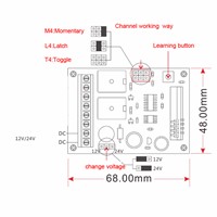 DC 12V 24V Wireless  Remote Control Switch Motor Reversing Controller Switch Output Intelligent With 3 Button Transmitter