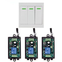 DC 9V 12V 24V 1 CH 1CH RF Wireless Remote Control Switch System Receiver+3CH 86 Wall Panel Transmitter,315/433.92 MHZ Toggle