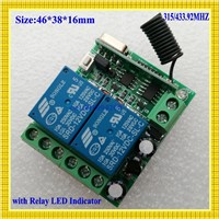 DC 12V 2 CH Relay Independent Receiver RX RF ASK Mini Controller Board Learning Code 315/433mhz Smart Home Broad*link RF Switch