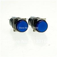 16mm Hole Color Blue DPDT 2NO 2NC Contact 6 Pin Momentary Push Button Switch 5A 250VAC
