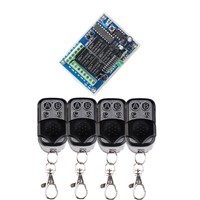 DC24V DC 12V 4CH RF Wireless Remote Control Switch System With 4PCS Transmitter + 433.92Mhz Receiver