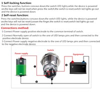 5-Colors Car Computer Appliances DIY 19mm 12V Metal LED Power Push Button Switch Self-locking With Power symbol 001#