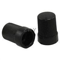 10 Pcs Black 6mm Shaft 9mm Top Dia Potentiometer Control Knobs Caps