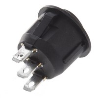 10Pcs 23mm Round Black 3 Pin 10A/125V 6A/250V AC 3 Position SPDT ON-OFF-ON Rocker Switch Snap-in