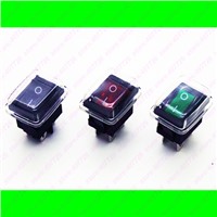 3PCS 4Pin Rocker Switch Power Start Switch With Red/Green Light 6A 250V(220V) AC/10A 125V ON-OFF Size 21mm X 15mm Seasaw Button