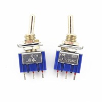 100Pcs 3 Pin 2 Position On-On SPDT Mini Latching Toggle Switch AC 125V/6A 250V/3A