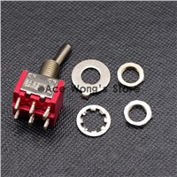 5PCS Red Mini MTS-202 SPDT 6Pin 2 Position On-on Toggle Switches 2A 250V AC / 5A 120V AC