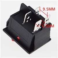 5pcs/lot Red Lamp Light Rocker Switches 4 Pin ON/OFF 2 Position Boat Rocker Switch 16A/250V
