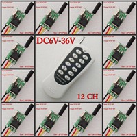 DC 6V-36V Micro Remote Control Switch 7.4V9V12V 12CH Mos Contactless No Sound Receiver Transmitter Car Battery LED Lamp Lighting
