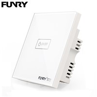 Funry UK Standard ST2 1Gang Smart Switch Control Touch Switch 170v-240V Luxury Crystal Glass Panel Surface Waterproof/Fireproof
