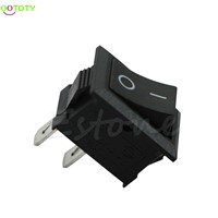 1PC 250V 3A Mini Boat Rocker Switch SPST ON-OFF KCD1-2Pin Black Plastic Button  828 Promotion