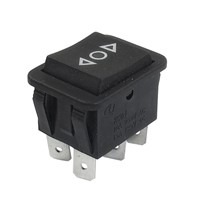 5 Pc New Mini 6 Pin  DPDT Black Button On/Off/On Rocker Switch  AC 250V/10A 125V/15A