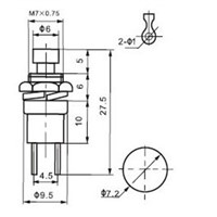 6pcs 7mm Momentary Push button Switch Press the reset switch Momentary On Off Push Button Micro Switch Normally Open NO