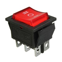 Waterproof LED illuminated 6Pins Mini O/F/O DPDT Rocker Switch Car Dashboard NEW