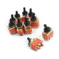 10Pcs Panel Mount DPDT On-On Dual Position Toggle Switch 250V 15A w Cover 1321
