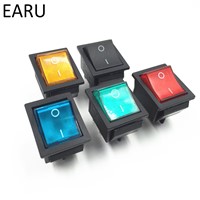 Latching Rocker Switch Power Switch I/O 4 Pins With Light 16A 250VAC 20A 125VAC KCD4 DPST Red Yellow Green Blue Black Boat