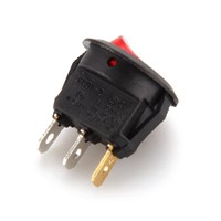 Promotion! Mini Round Red Rocker LED Indicator Switch 3 Pin On-Off 12V