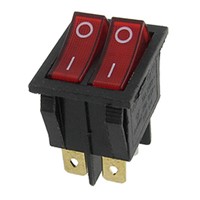 Promotion! 5 Pcs x Red Light Illuminated Double SPST ON/OFF Snap IN Boat Rocker Switch 6 Pin