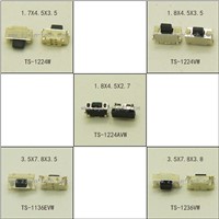 50PCS/5Models Memontary Tact Switch SMD Phone Button Side push Micro Button light touch switch 2X4mm/3X6X3.5mm