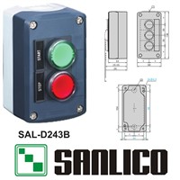waterproof  control box push button switch station   SAL(LA68H-D XAL)-D243B 1 pushbutton with red LED another with green LED