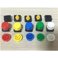 25PCS B3F Tactile Push Button Switch Momentary 12*12*7.3MM Micro switch button + 25PCS Button cap(5 colors) + Component box