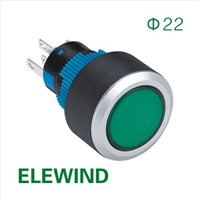 ELEWIND 22mm Round illuminated momentary push button switch (PB223WY-11D/G/12V/P)