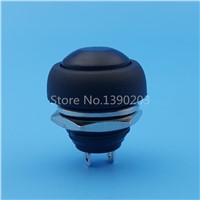 20Pcs Black 12mm Waterproof Round Momentary Mini Push Button Switch 2Pin 1NO