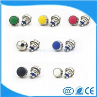 12mm momentary metal push button switch Colored switches Spherical Stainless Steel  Car Modification Horn Doorbell Switch