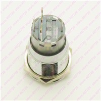 1PC 19MM Power Start Push Button With LED 12V/24V Momentary Auto Reset Ring Indication illuminated Car Dash Power Metal Switch