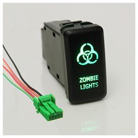 12V LED Fog Work Light Push Button Switch For Toyota Landcruiser Prado FJ Zombie Light green
