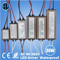 Waterproof 1W-36W LED Driver LED Transformer AC90-265V DC3-136V Constant Current 300mA Power Supply Adapter for Led Strip Lamp