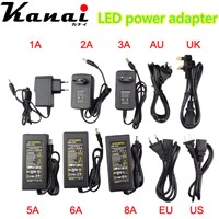 Power Adapter Supply For SMD5050 3528 Led Flexible Tape Light AC110-220V to DC12V 1A 2A 3A  5A 6A 8AEU/US/UK/AU Cord Plug Socket